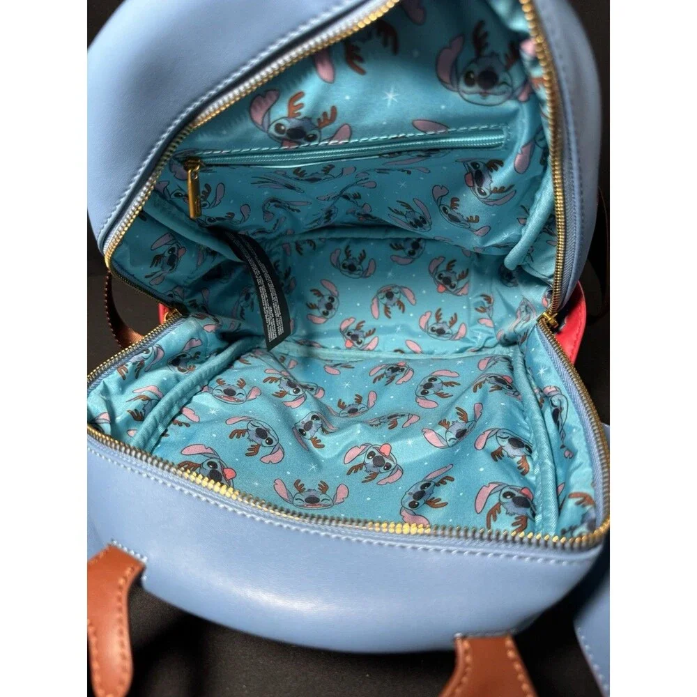 Loungefly Disney Lilo & Stitch Reindeer Sleigh Bell Mini Backpack Holiday Bag